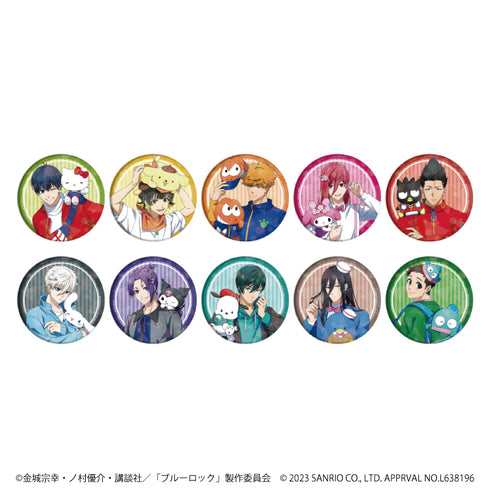 『ブルーロック × サンリオキャラクターズ』ホログラム缶バッジ(65mm) 01/B OX(全10種)(描き下ろしイラスト)